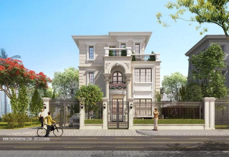 Công trình thiết kế biệt thự Splendora An Khánh kiến trúc tân cổ điển đẹp cao cấp tại huyện Hoài Đức Hà Nội thiết kế biệt thự phố