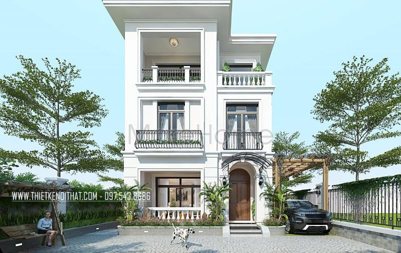 Thiết kế kiến trúc đẹp cho nhà biệt thự đơn lập tại Vinhomes Greenbay Hà Nội thiết kế biệt thự phố