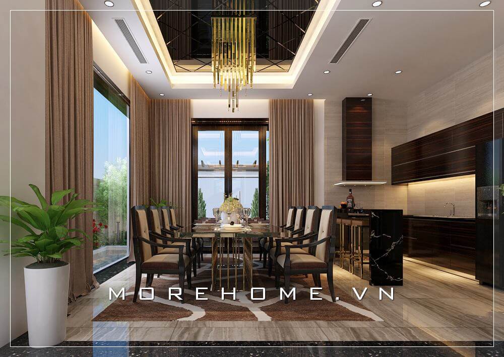 Thiết kế nội thất phòng bếp biệt thự hiện đại, đơn giản và tiện nghi cho người nội trợ Thiết kế phòng bếp đẹp, đẳng cấp và ấn tượng dành cho biệt thự