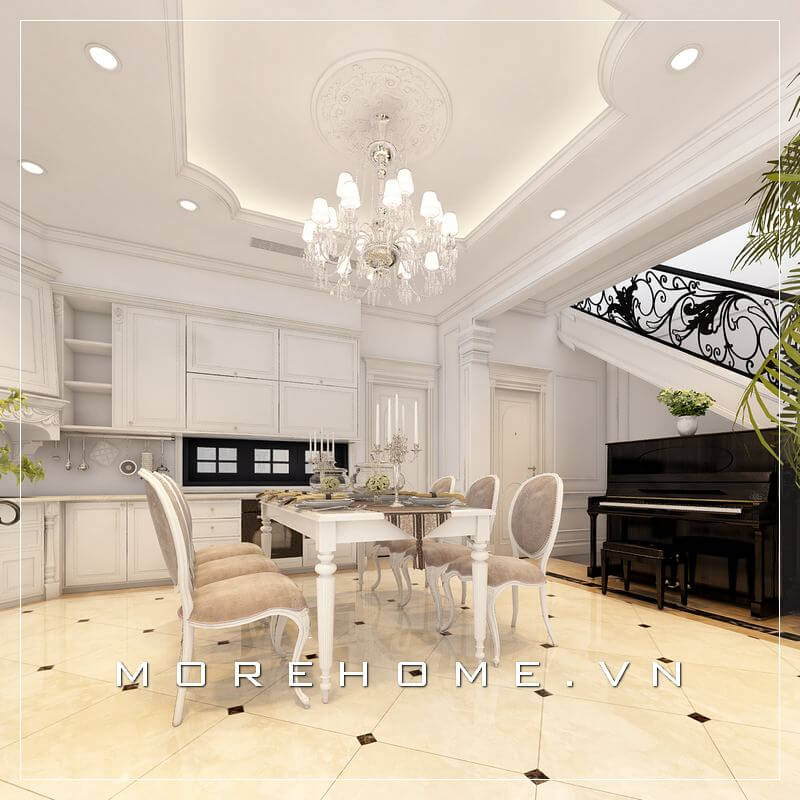 Thiết kế nội thất phòng bếp biệt thự tân cổ điển cao cấp, sang trọng và tiện nghi Thiết kế phòng bếp đẹp, đẳng cấp và ấn tượng dành cho biệt thự