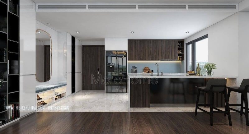 và đẹp mắt Trang trí nội thất phòng bếp của căn hộ hiện đại với nội thất nhà bếp đa năng, tiện nghi và đẹp mắt.
